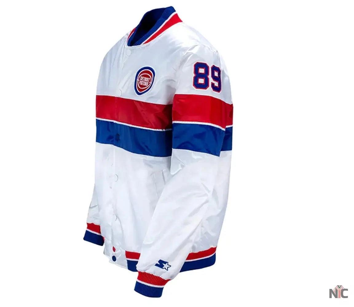 35th Anniversary Detroit Pistons White Jacket Clanton Jacket
