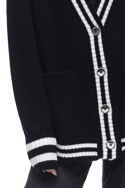 The Striped Oversized Cashmere Cardigan Sweater