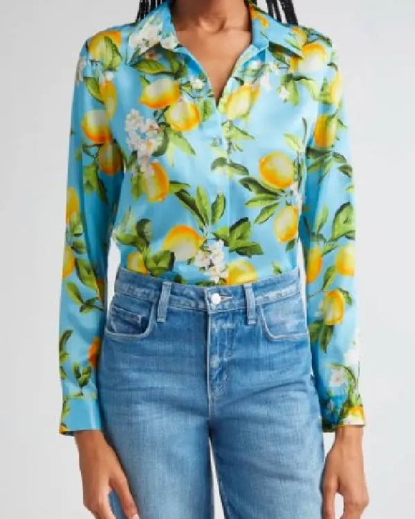 Abbott Elementary Sheryl Lee Ralph Lemon Printed Blouse
