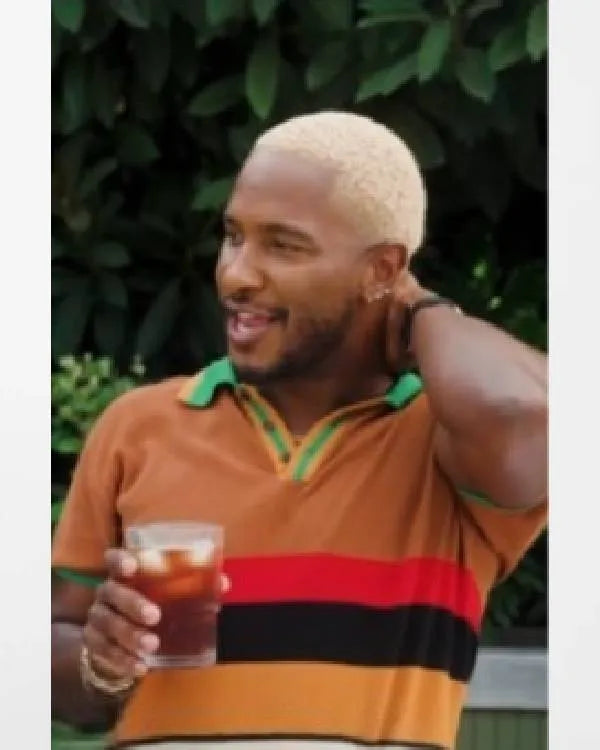 Access Daily Scott Evans Brown Striped Polo Shirt