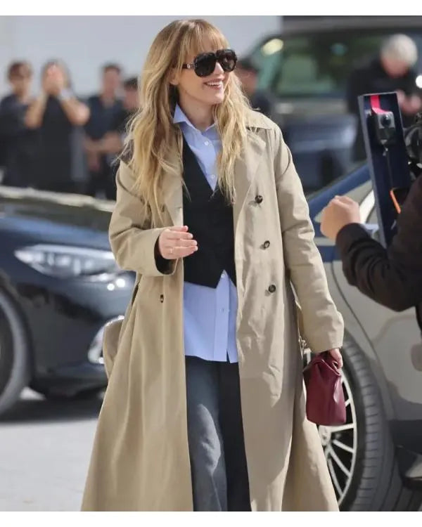 Jennifer Lawrence Paris Fashion Week 2025 Long Coat