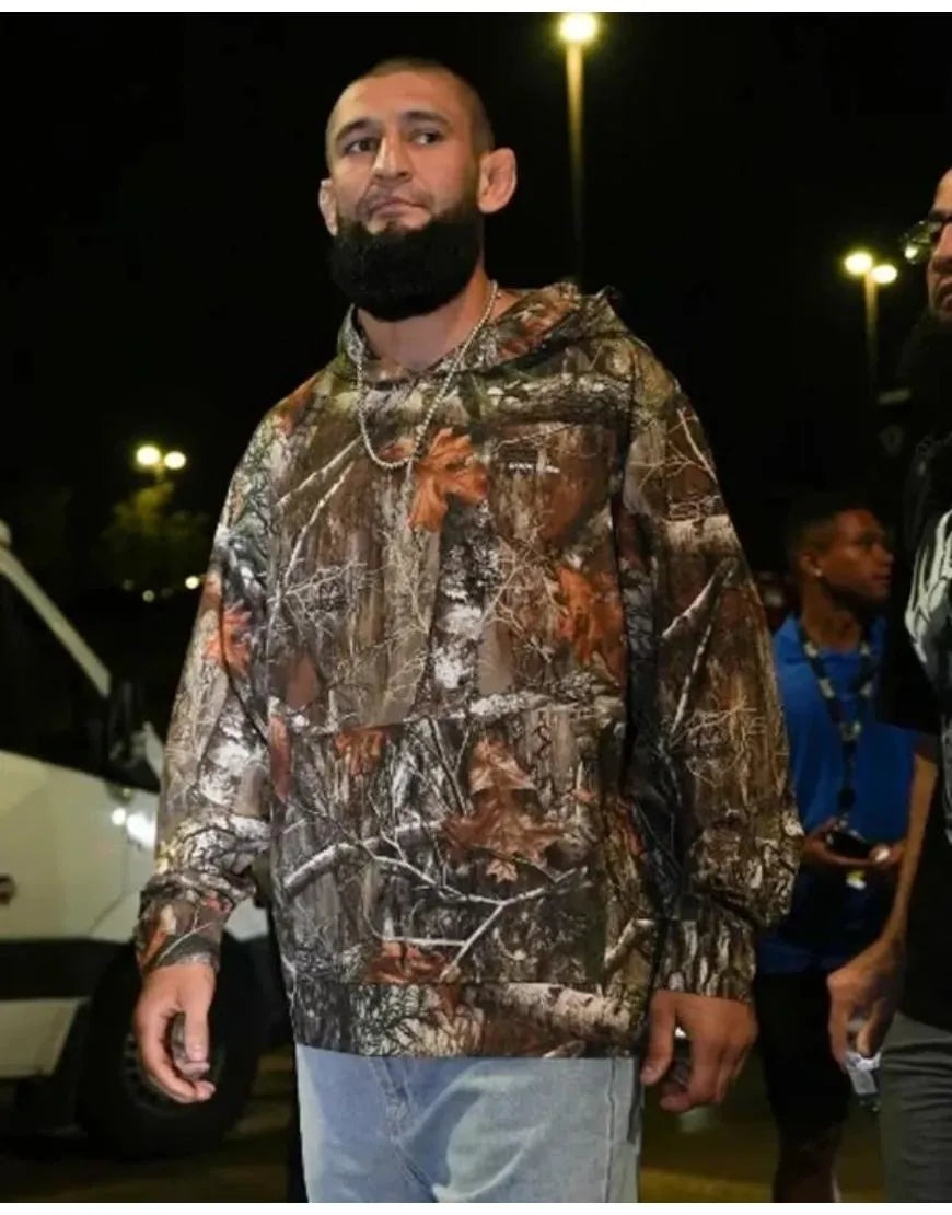 Khamzat Chimaev UFC 319 Camo Hoodie