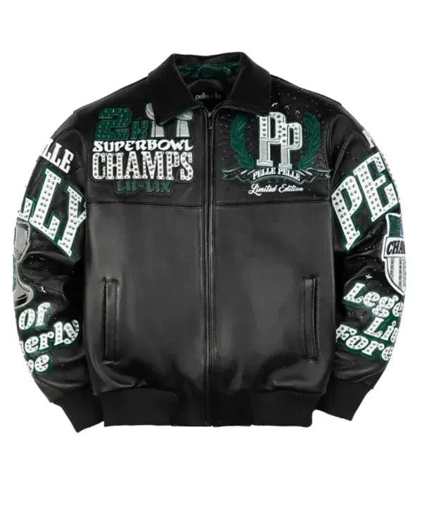 Meek Mill Eagles Black Leather Jacket