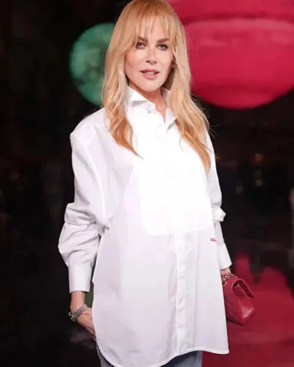 Nicole Kidman Paris Fashion Week White Shirt