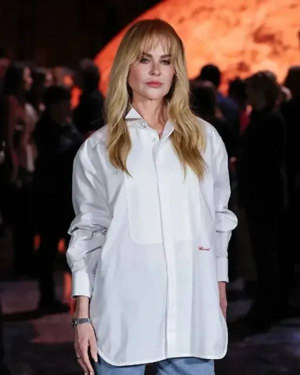 Nicole Kidman Paris Fashion Week White Shirt