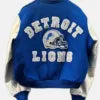 Shaboozey Detroit Lions Blue and White Bomber Jacket for Fans