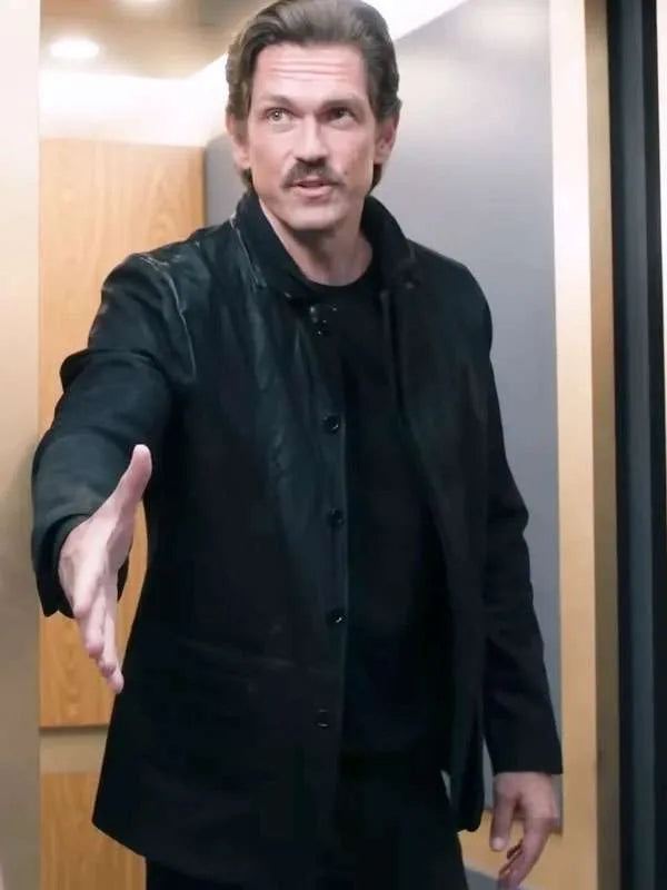 Steve Howey High Potential S02 Black Leather Jacket