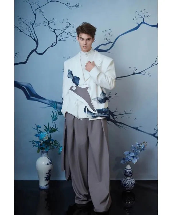 The Voice S28 Kanard Thomas White Whale Print Blazer