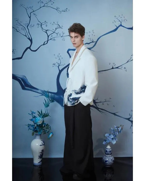 The Voice S28 Kanard Thomas White Whale Print Blazer