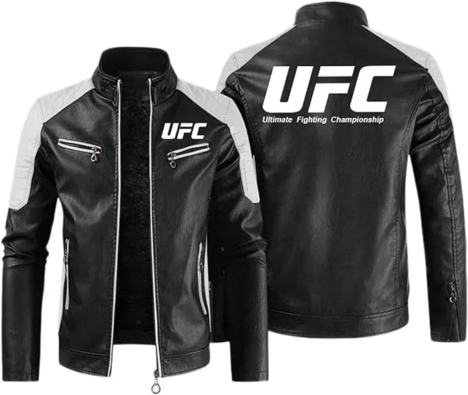 UFC Black Real Leather Jacket