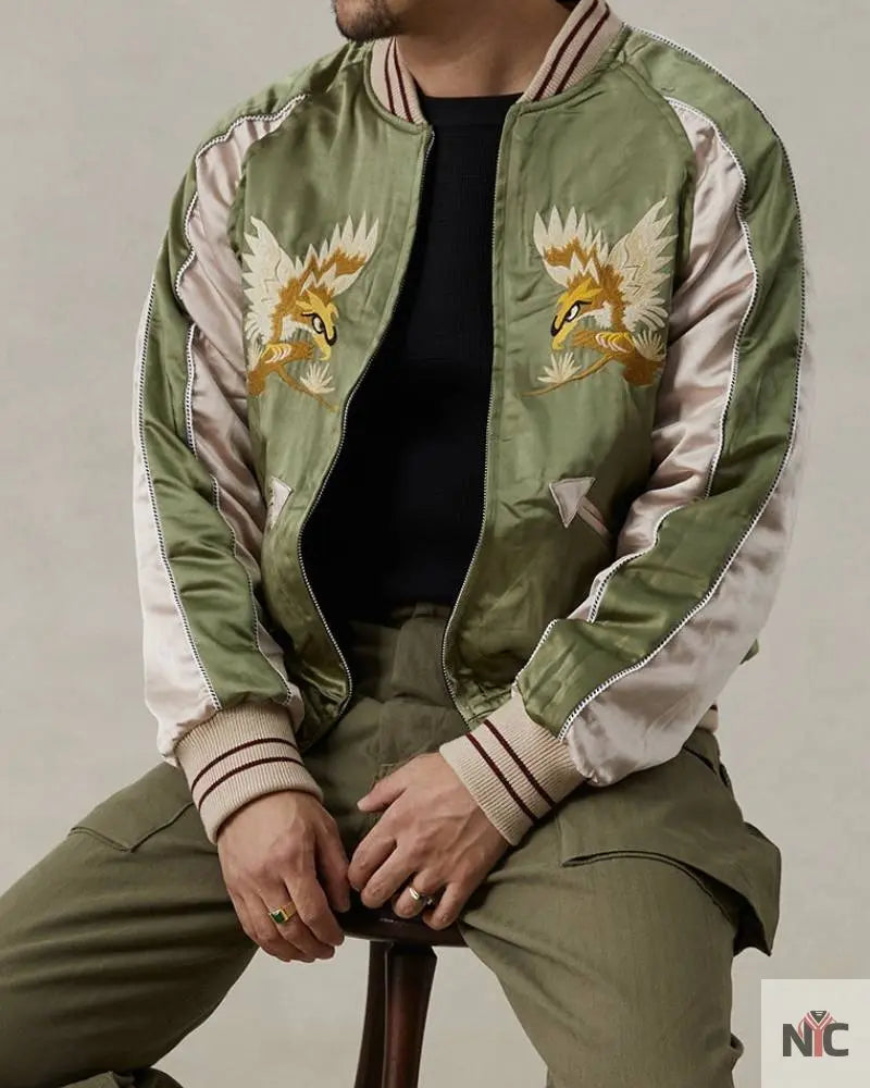 1950s Reversible Acetate Souvenir Jacket – Falcon × Tiger Clanton Jacket