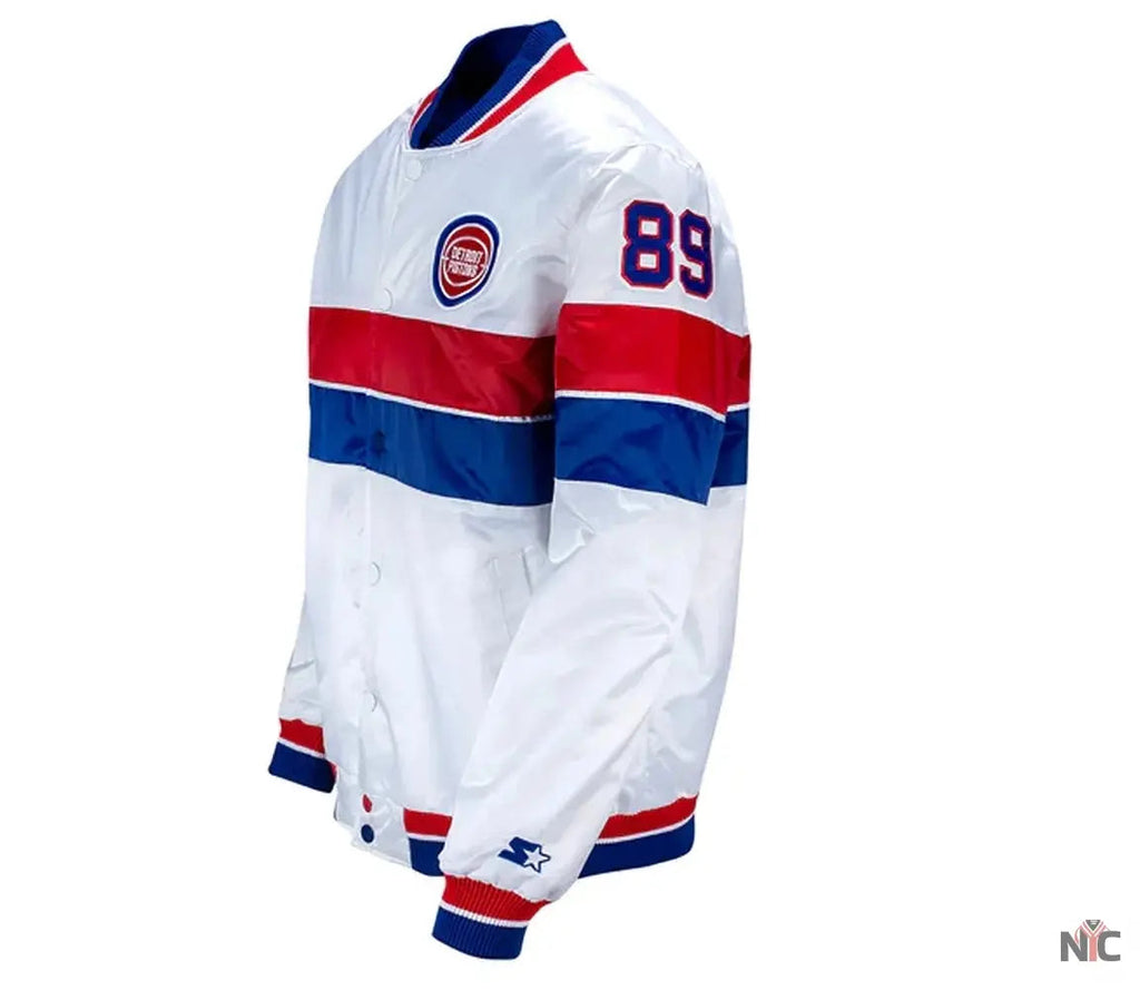 35th Anniversary Detroit Pistons White Jacket Clanton Jacket