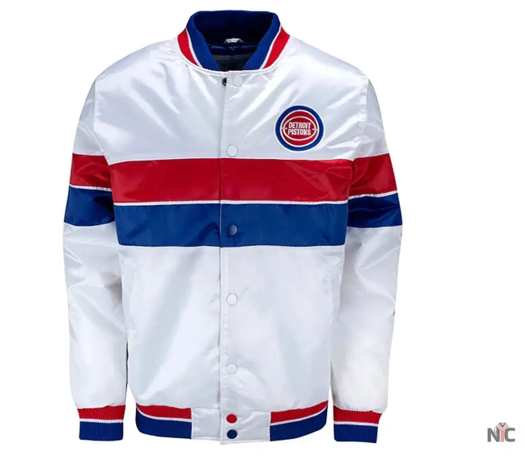 35th Anniversary Detroit Pistons White Jacket Clanton Jacket