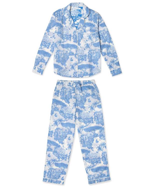 And Just Like That Kristin Davis Parker Blue Printed Pajama Clanton Jacket