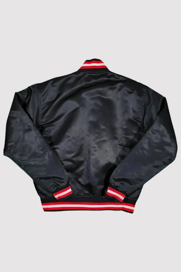80’s Chicago Bulls Black Bomber Jacket Clanton Jacket