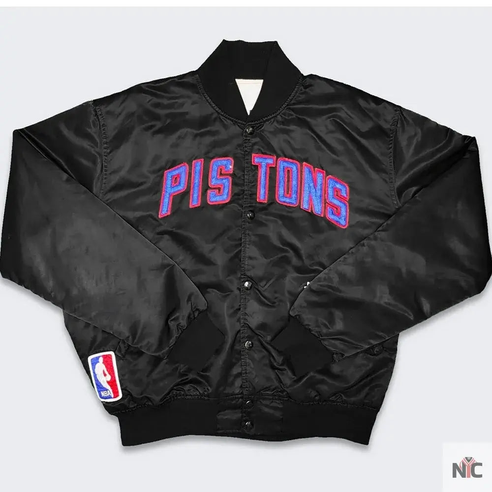80’s Detroit Pistons Black Jacket Clanton Jacket