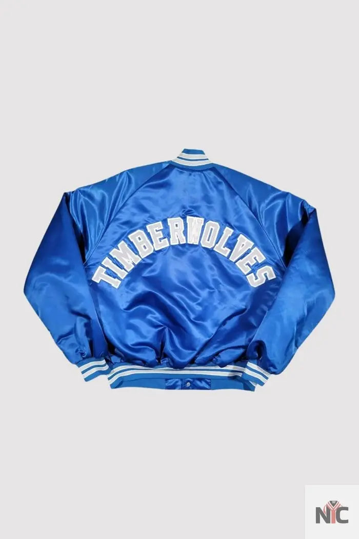 80’s Minnesota Timberwolves Blue Varsity Jacket Clanton Jacket