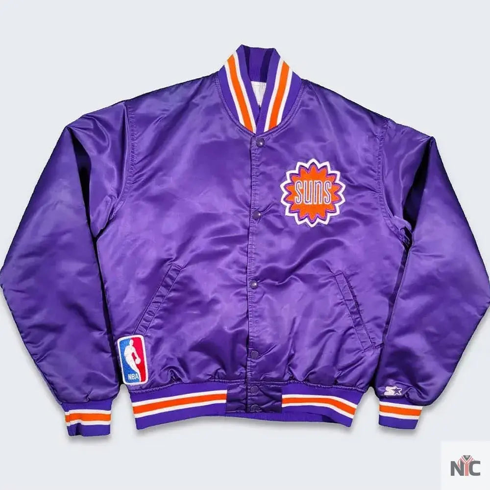 80s Phoenix Suns Purple Jacket Clanton Jacket