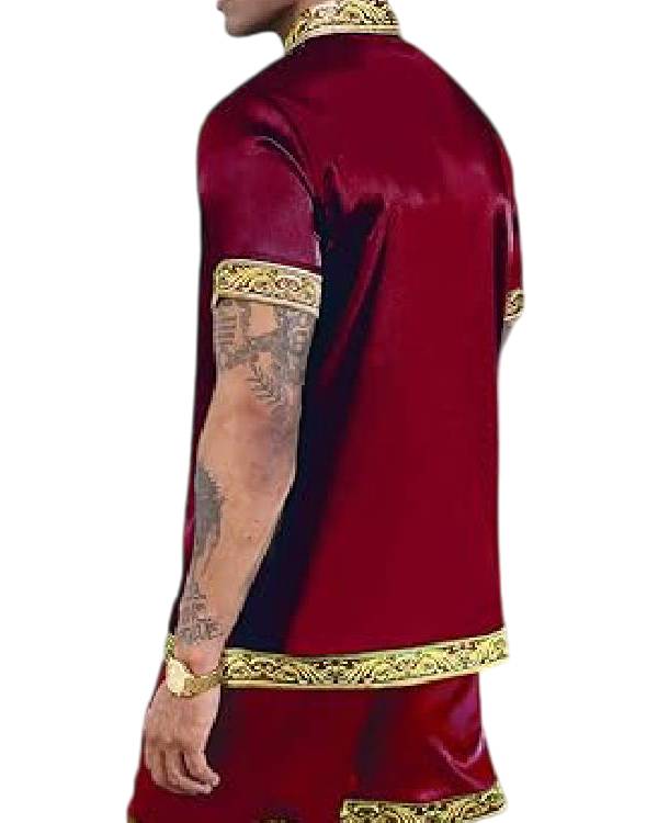 90 Day Fiance Pillow Talk Burgundy & Gold Trim Pajamas Clanton Jacket