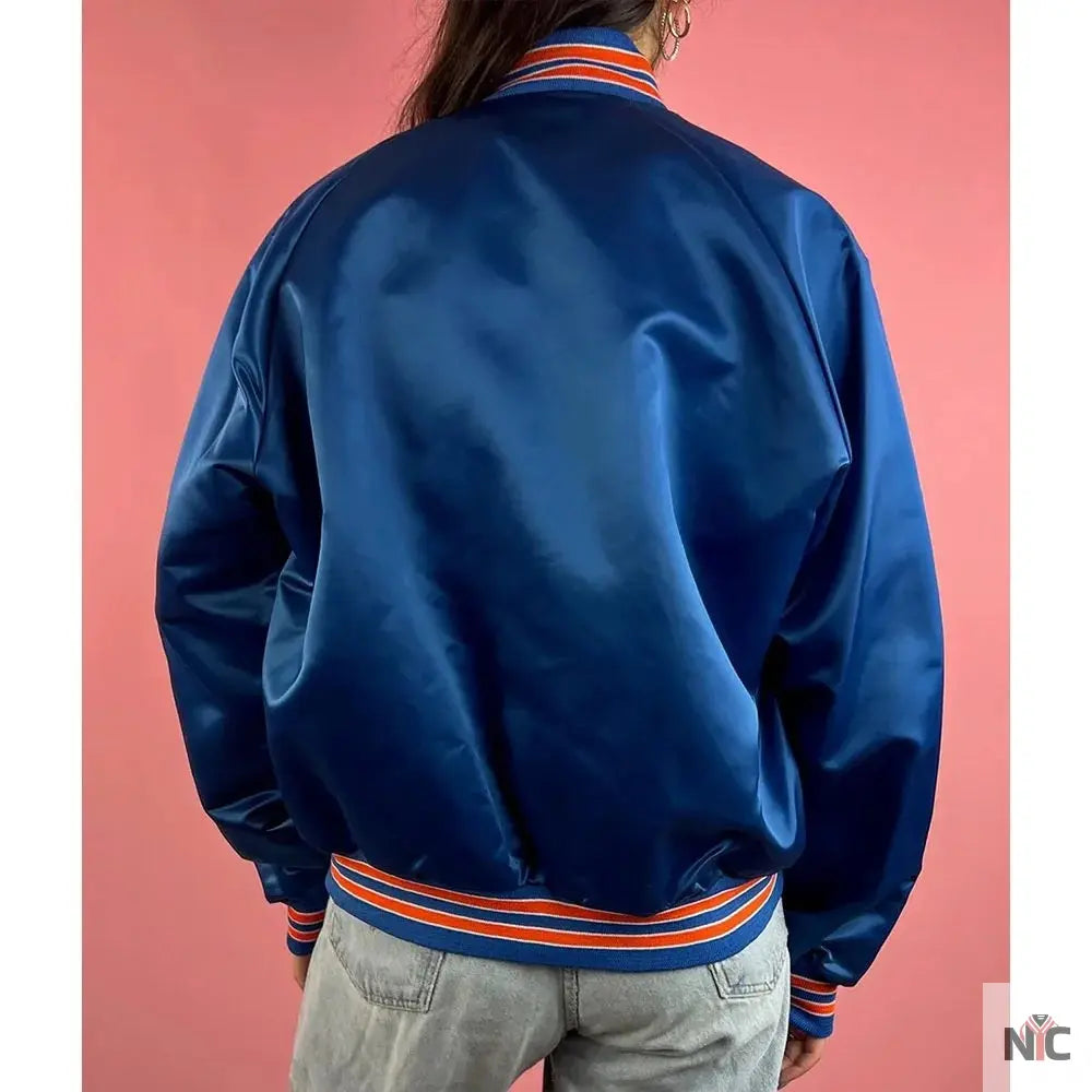 90’s Denver Broncos Blue Satin Jacket Clanton Jacket
