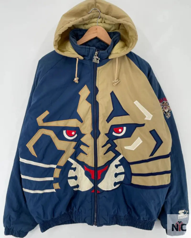 90’s Starter X Florida Panthers Vintage Nhl Padded Nylon Jacket Clanton Jacket