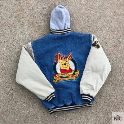 90s Xxxtentacion Winnie The Pooh Varsity Denim Jacket Clanton Jacket