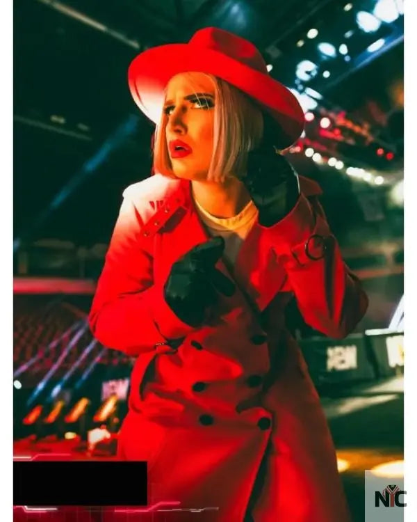 AEW Collision 2025 Toni Storm Red Wool Coat Clanton Jacket