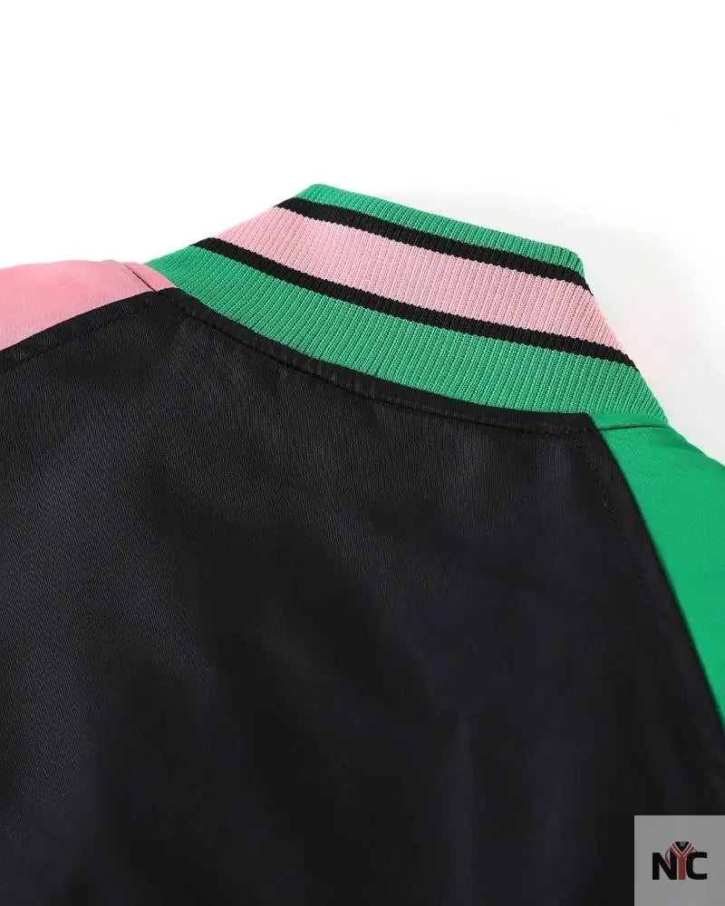 AKA Black Custom Lining Bomber Jacket Clanton Jacket