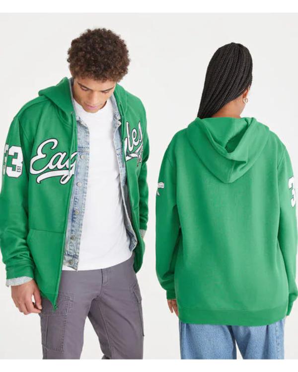 Aeropostale Eagles Script Full-Zip Hoodie Clanton Jacket