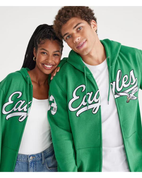 Aeropostale Eagles Script Full-Zip Hoodie Clanton Jacket
