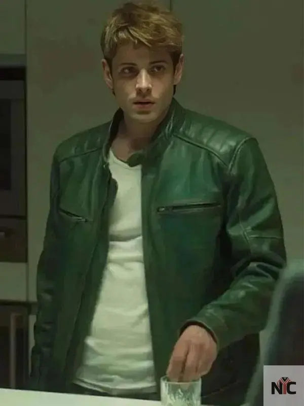 Alberto Olmo Bad Influence 2025 Green Leather Jacket Clanton Jacket