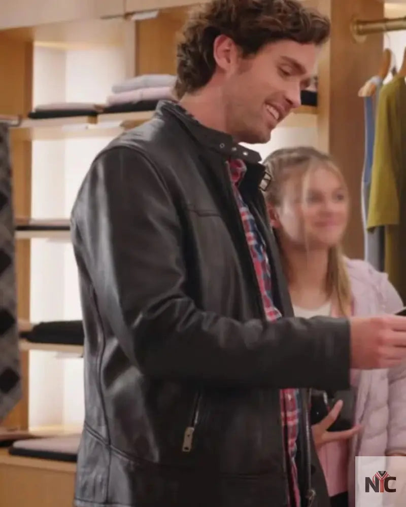 Alec Santos Unwrapping Christmas Tina’s Miracle Black Jacket Clanton Jacket