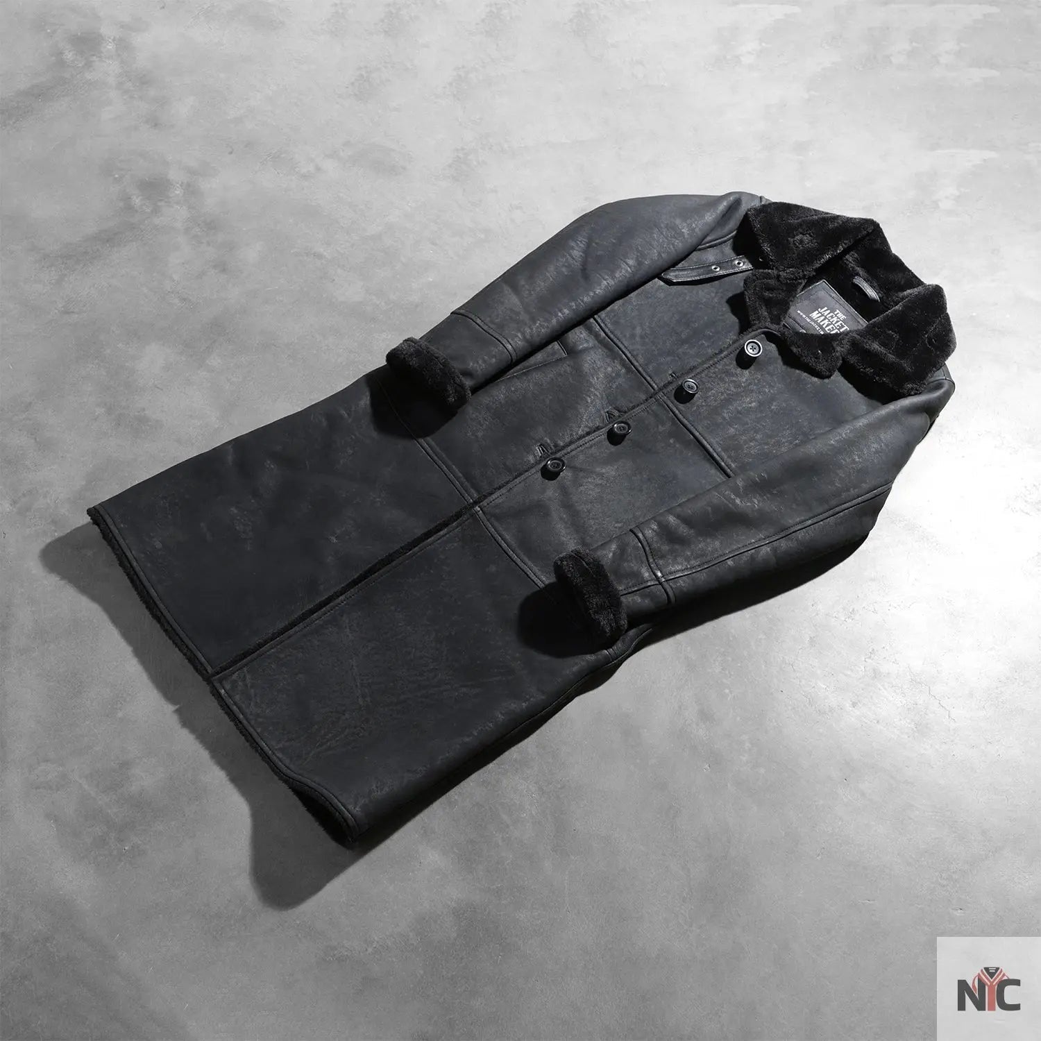 Alina Shearling Black Leather Coat Clanton Jacket