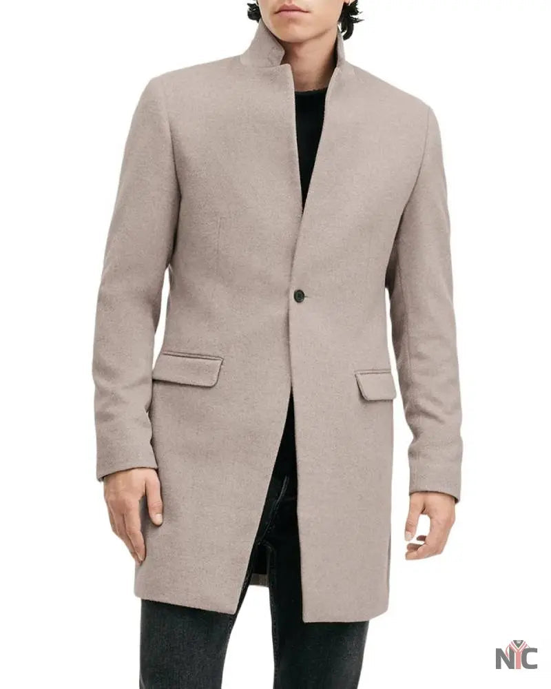 All Saints Oatmeal White Hargrove Coat Clanton Jacket