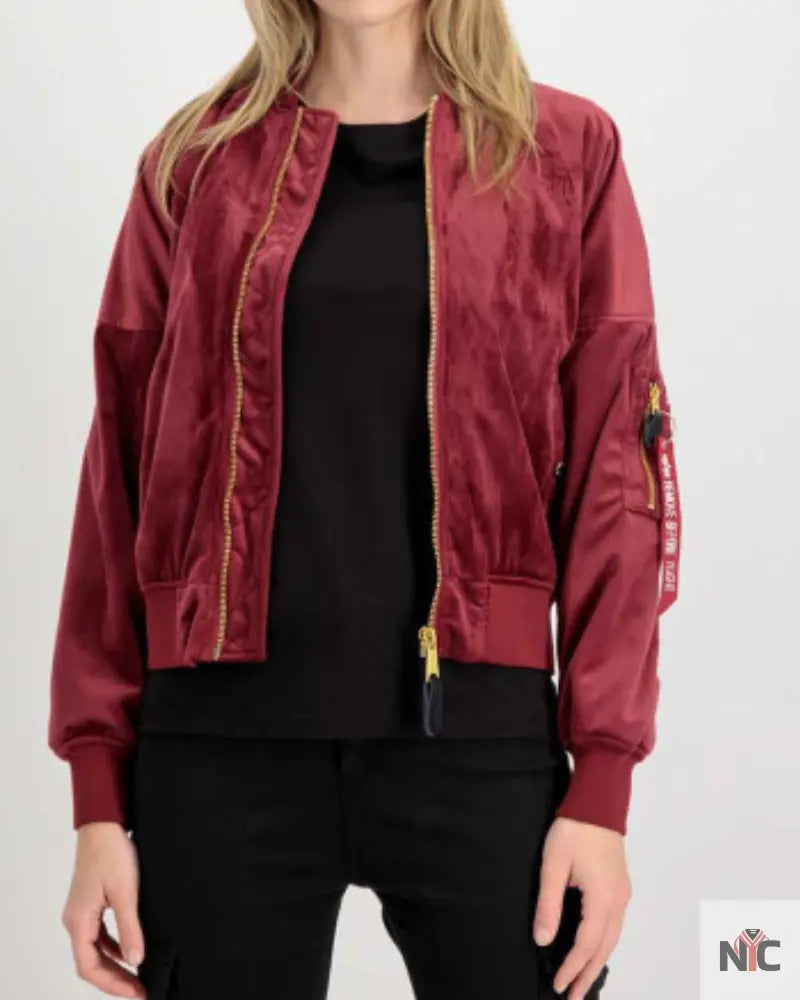 Alpha Industries Ma-1 Burgundy Bomber Jacket Clanton Jacket