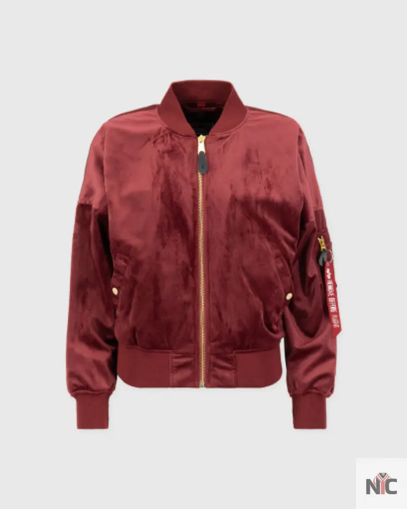 Alpha Industries Ma-1 Burgundy Bomber Jacket Clanton Jacket