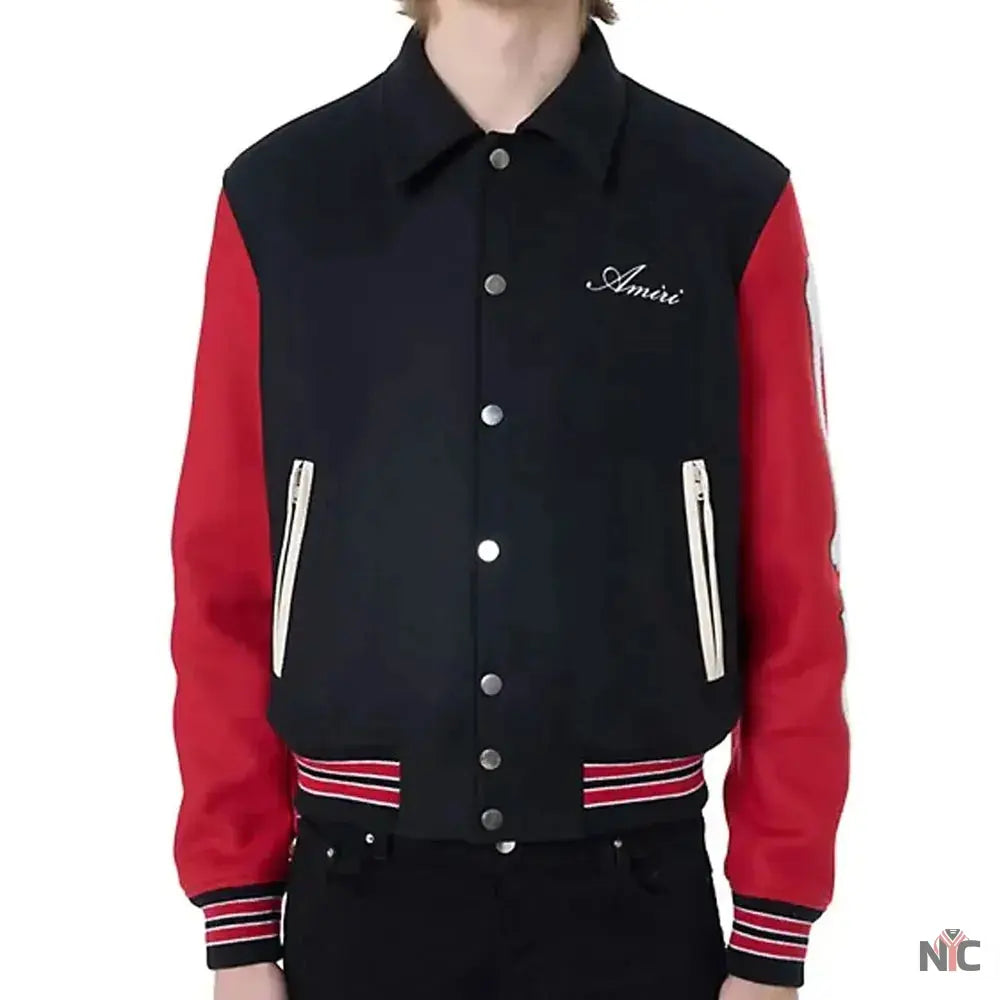 Amiri Bones Letterman Wool Jacket Clanton Jacket