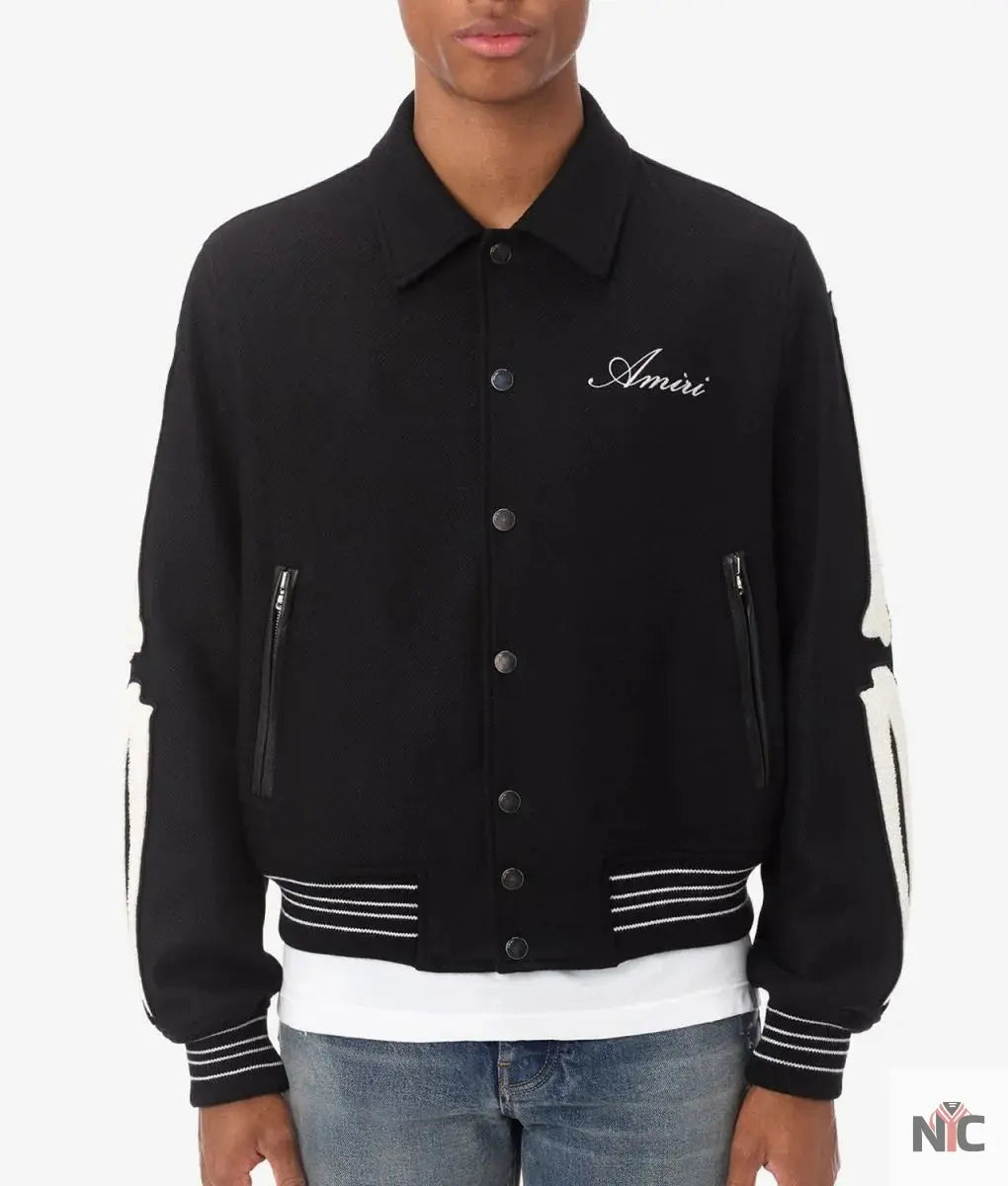Amiri Bones Letterman Wool Jacket Clanton Jacket