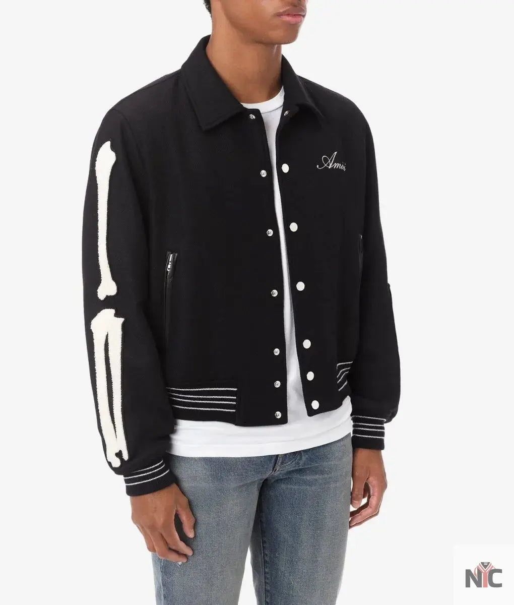 Amiri Bones Letterman Wool Jacket Clanton Jacket
