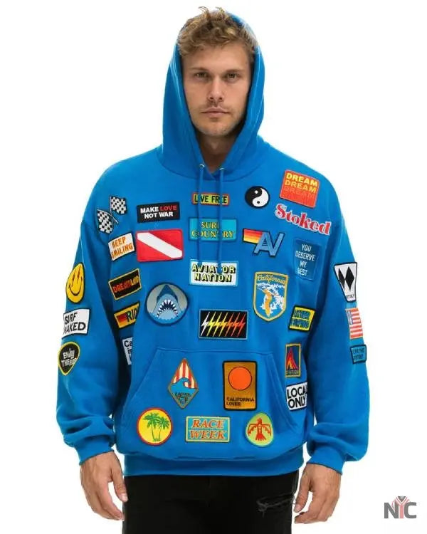 And Just Like That Alexa Swinton Blue Patch Hoodie Clanton Jacket