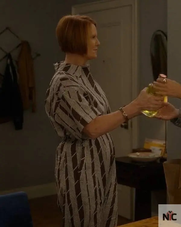 And Just Like That Cynthia Nixon Striped Jumpsuit Clanton Jacket