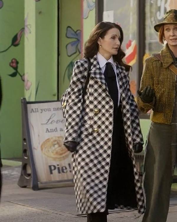 And Just Like That Kristin Davis Check Print Coat Clanton Jacket