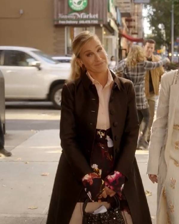 And Just Like That Sarah Jessica Brown Coat Clanton Jacket