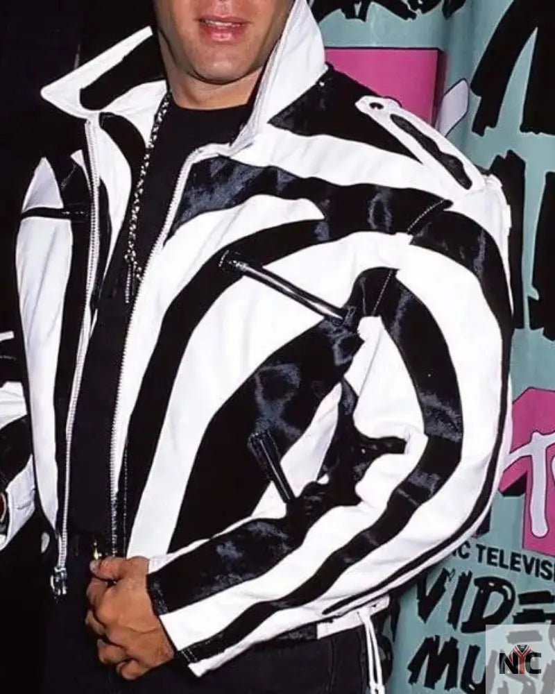 Andrew Dice Clay White And Black Leather Jacket Clanton Jacket