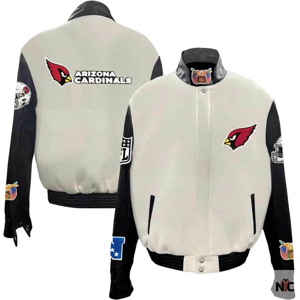 Arizona Cardinals Jeff Hamilton Wool and Leather Jacket Clanton Jacket