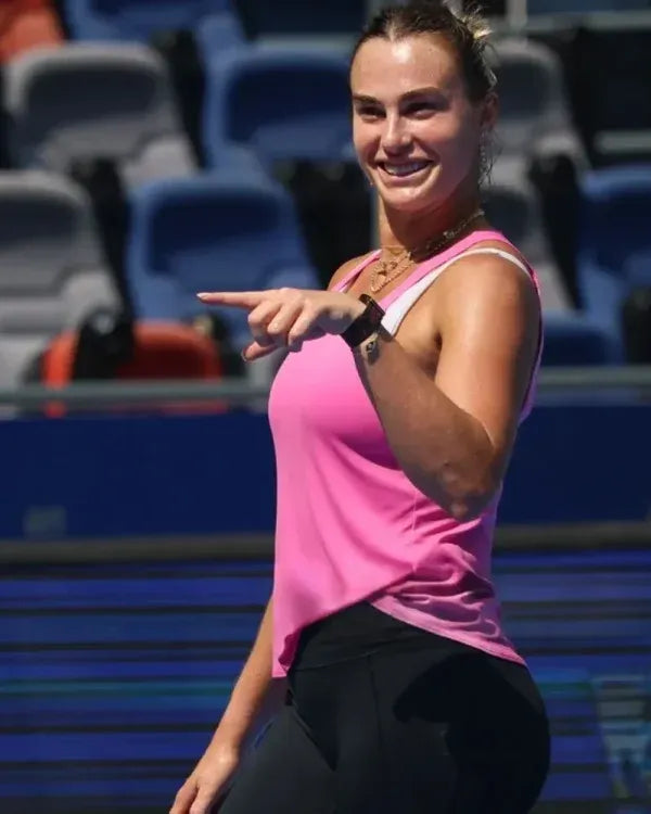 Aryna Sabalenka 2025 Wuhan Open Training Pink Top