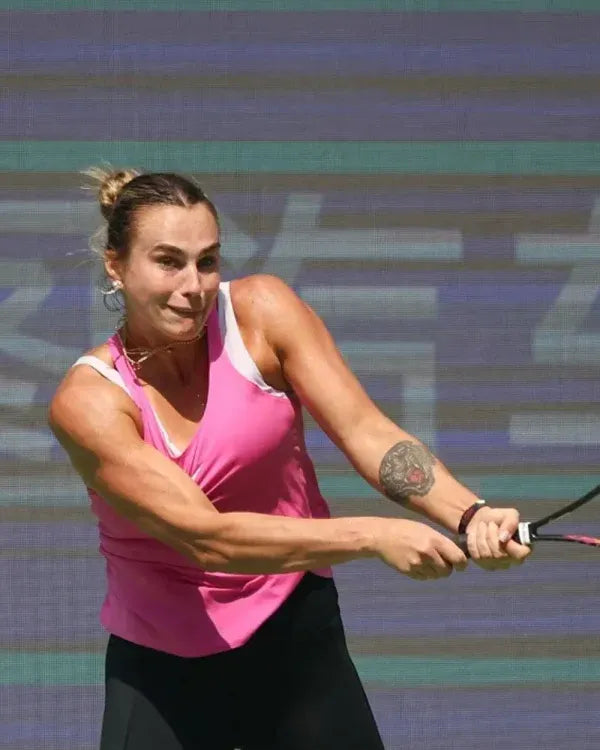Aryna Sabalenka 2025 Wuhan Open Training Pink Top