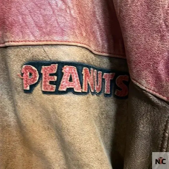 Authentic Vintage Snoopy Leather Bomber Jacket Clanton Jacket