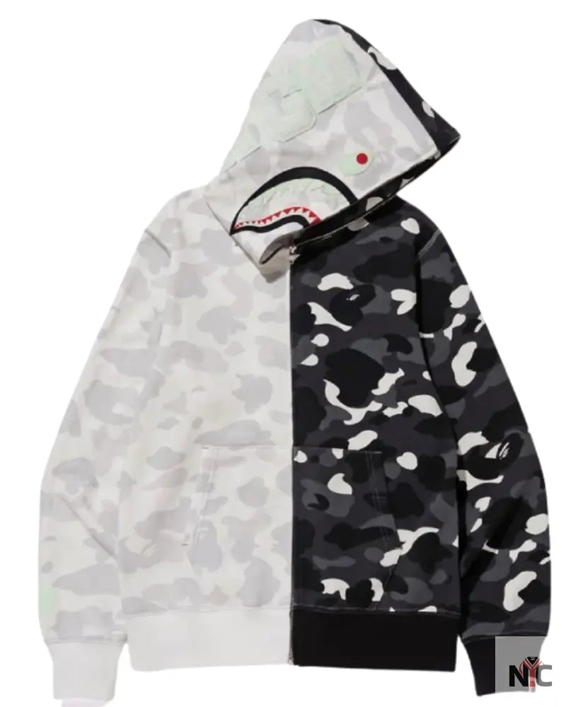 BAPE City Camo Half Shark Full Zip Hoodie Clanton Jacket