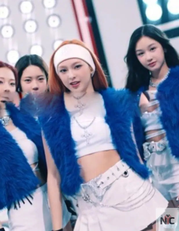 Babymonster Batter Up Blue Fur Vest Clanton Jacket